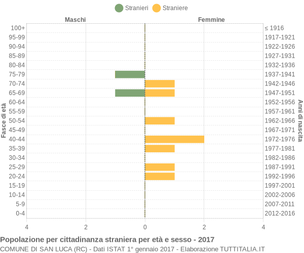 Grafico cittadini stranieri - San Luca 2017