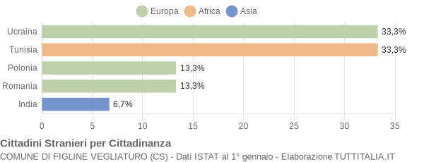 Grafico cittadinanza stranieri - Figline Vegliaturo 2014