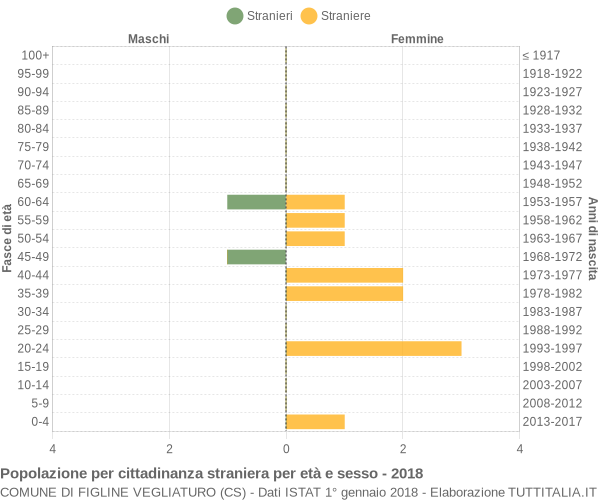 Grafico cittadini stranieri - Figline Vegliaturo 2018