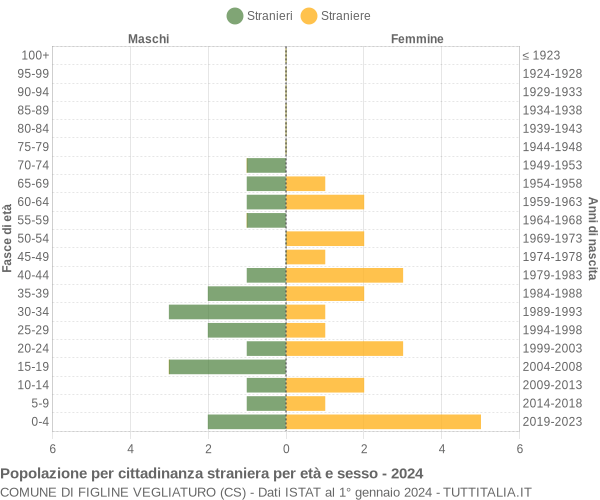 Grafico cittadini stranieri - Figline Vegliaturo 2024