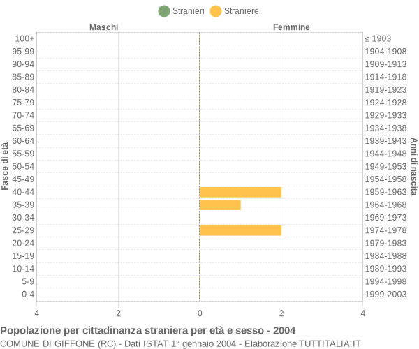 Grafico cittadini stranieri - Giffone 2004