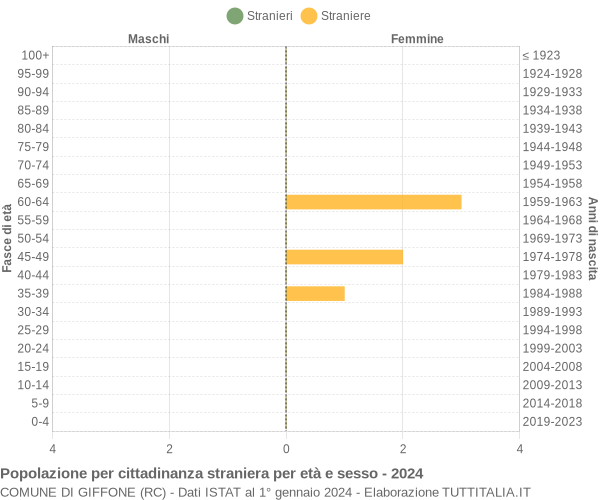 Grafico cittadini stranieri - Giffone 2024