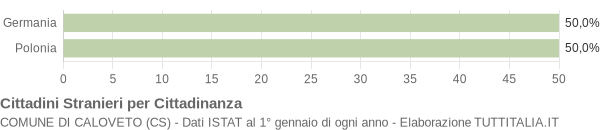 Grafico cittadinanza stranieri - Caloveto 2006