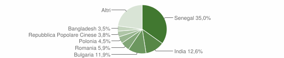 Grafico cittadinanza stranieri - Davoli 2010