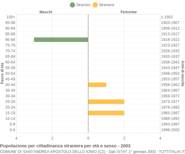 Grafico cittadini stranieri - Sant'Andrea Apostolo dello Ionio 2003