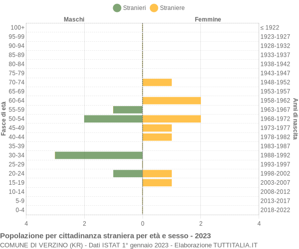 Grafico cittadini stranieri - Verzino 2023