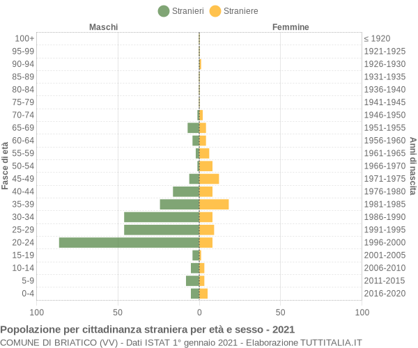 Grafico cittadini stranieri - Briatico 2021