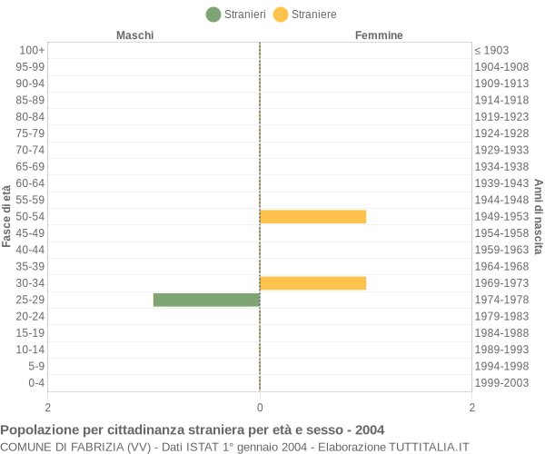 Grafico cittadini stranieri - Fabrizia 2004