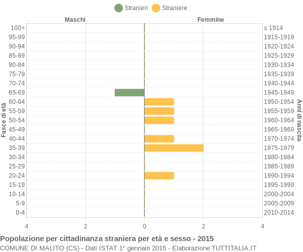 Grafico cittadini stranieri - Malito 2015