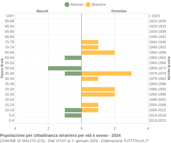 Grafico cittadini stranieri - Malito 2024