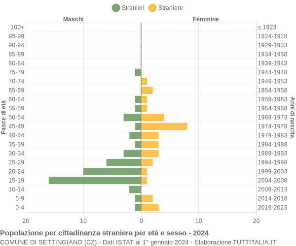 Grafico cittadini stranieri - Settingiano 2024