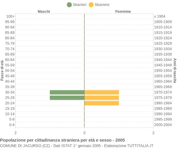 Grafico cittadini stranieri - Jacurso 2005