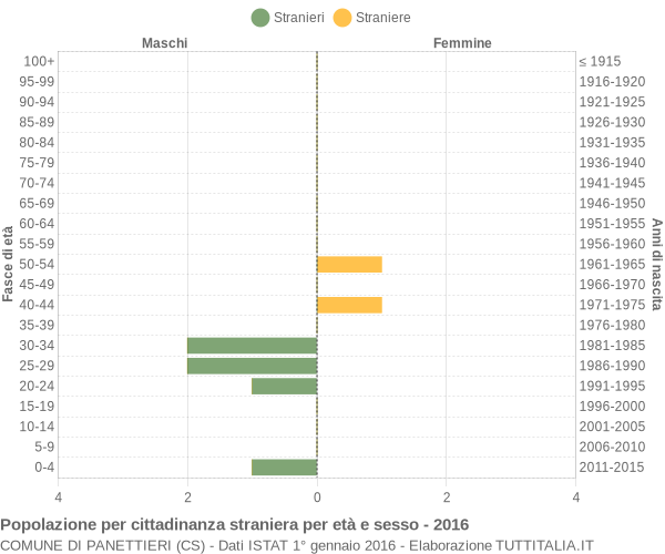 Grafico cittadini stranieri - Panettieri 2016