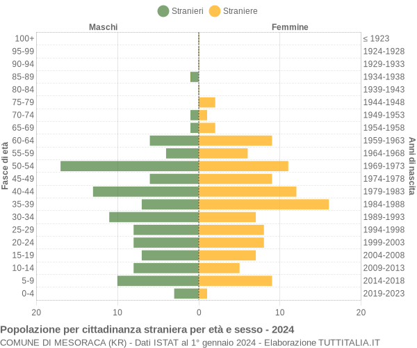 Grafico cittadini stranieri - Mesoraca 2024