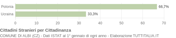 Grafico cittadinanza stranieri - Albi 2005