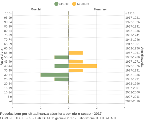 Grafico cittadini stranieri - Albi 2017