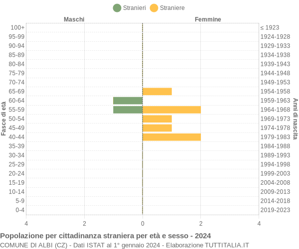 Grafico cittadini stranieri - Albi 2024