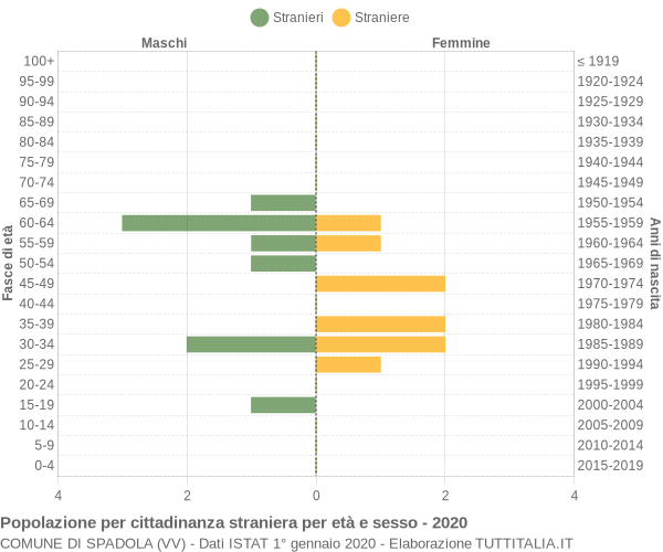 Grafico cittadini stranieri - Spadola 2020