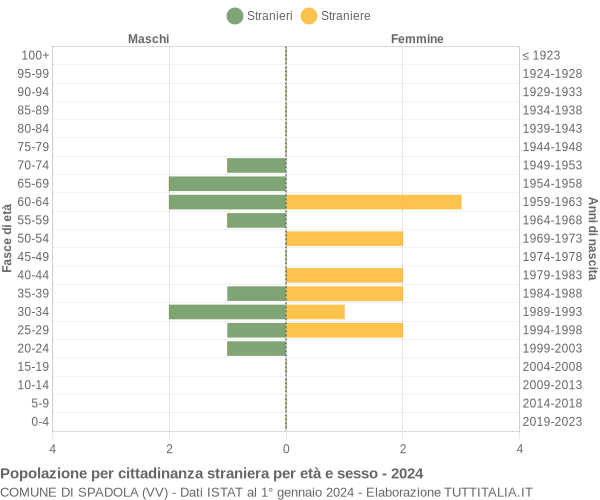 Grafico cittadini stranieri - Spadola 2024