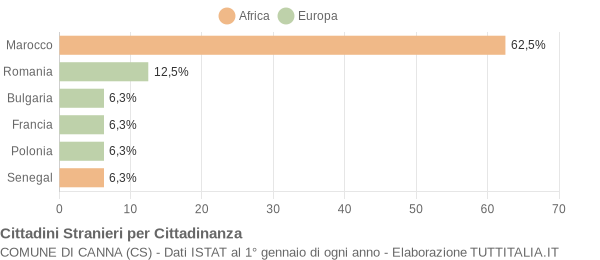 Grafico cittadinanza stranieri - Canna 2017