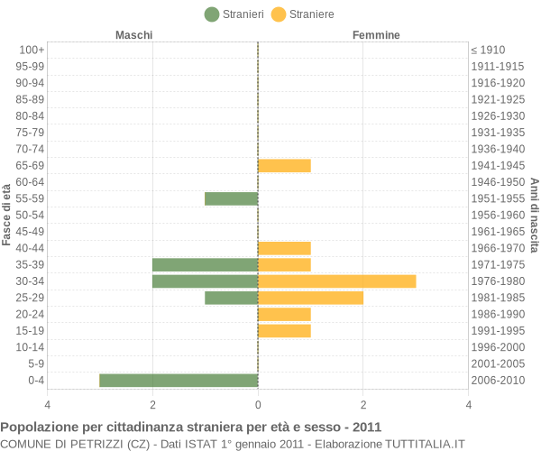 Grafico cittadini stranieri - Petrizzi 2011