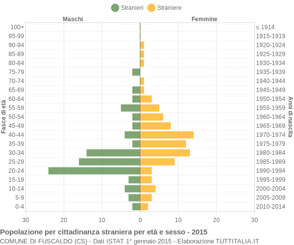 Grafico cittadini stranieri - Fuscaldo 2015