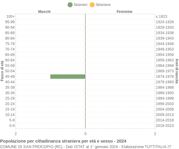 Grafico cittadini stranieri - San Procopio 2024