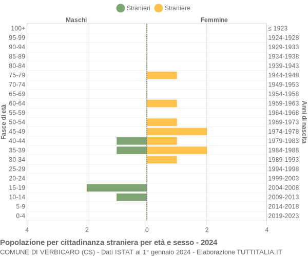 Grafico cittadini stranieri - Verbicaro 2024