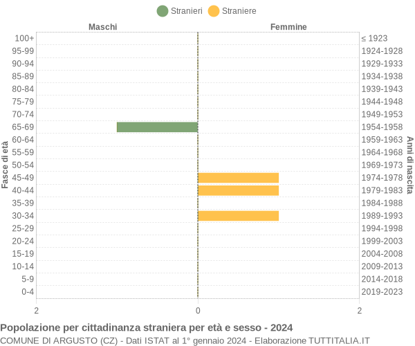 Grafico cittadini stranieri - Argusto 2024