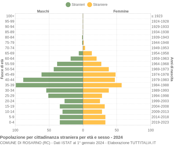 Grafico cittadini stranieri - Rosarno 2024