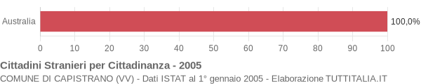 Grafico cittadinanza stranieri - Capistrano 2005