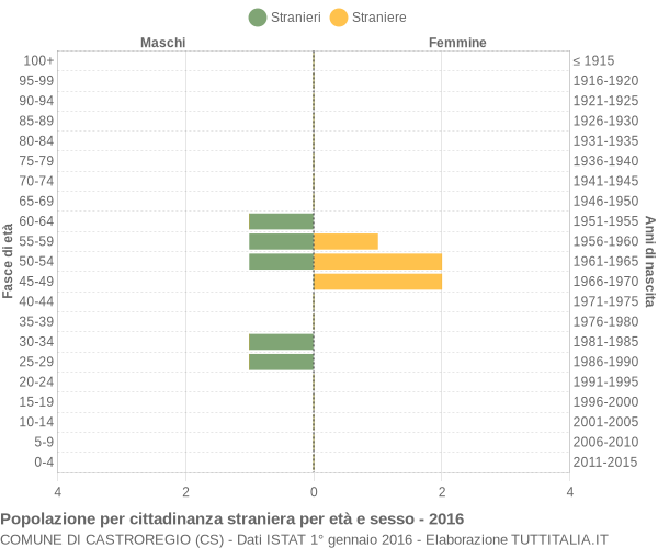 Grafico cittadini stranieri - Castroregio 2016