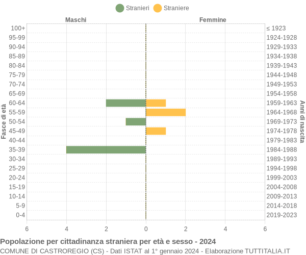 Grafico cittadini stranieri - Castroregio 2024