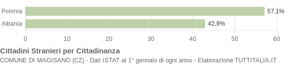 Grafico cittadinanza stranieri - Magisano 2004