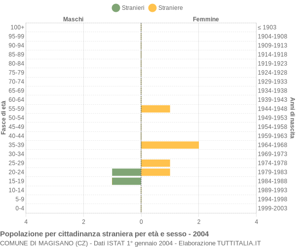 Grafico cittadini stranieri - Magisano 2004
