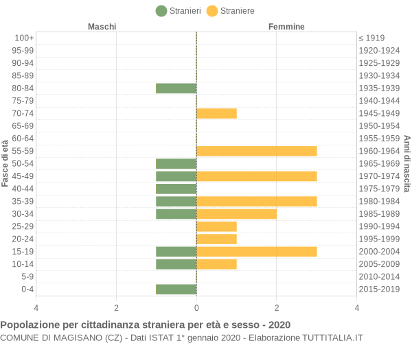 Grafico cittadini stranieri - Magisano 2020