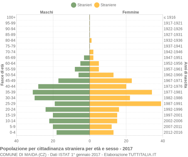 Grafico cittadini stranieri - Maida 2017