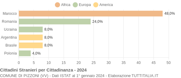 Grafico cittadinanza stranieri - Pizzoni 2024