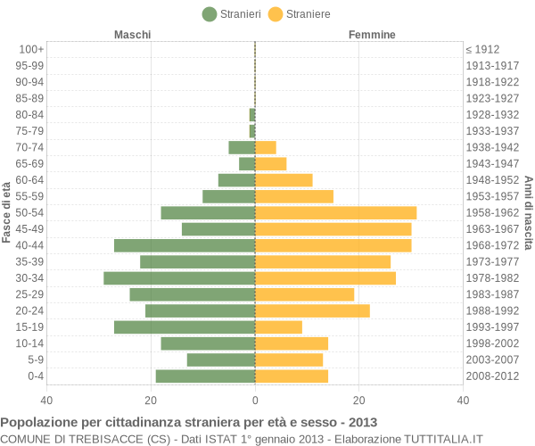 Grafico cittadini stranieri - Trebisacce 2013