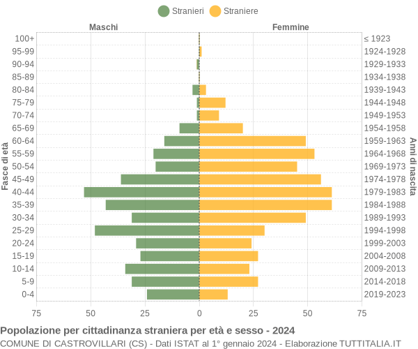 Grafico cittadini stranieri - Castrovillari 2024