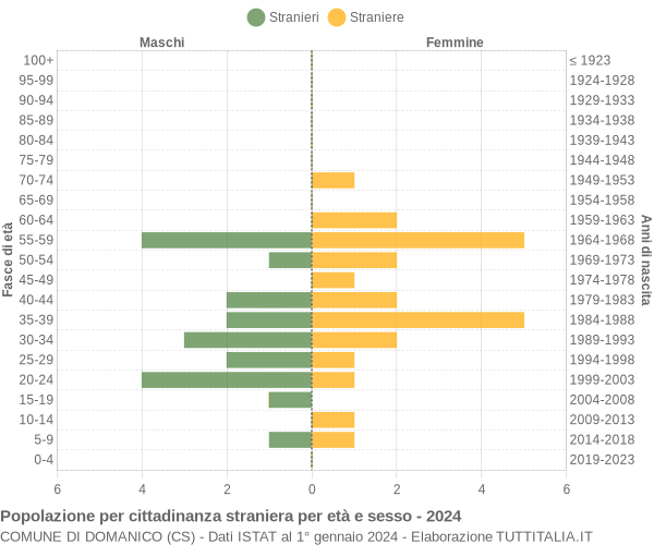 Grafico cittadini stranieri - Domanico 2024