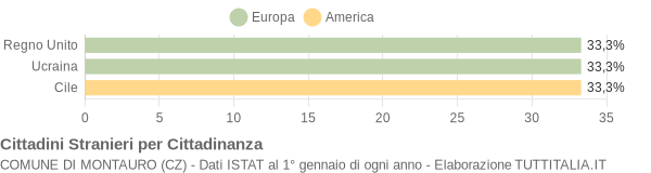 Grafico cittadinanza stranieri - Montauro 2004