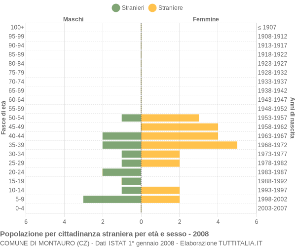 Grafico cittadini stranieri - Montauro 2008