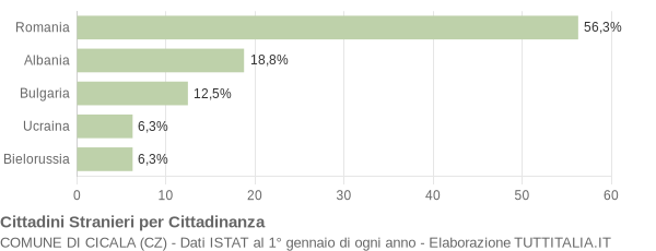 Grafico cittadinanza stranieri - Cicala 2011