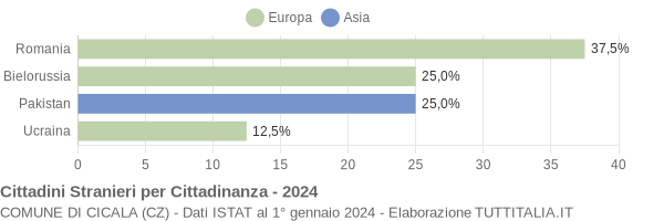 Grafico cittadinanza stranieri - Cicala 2024