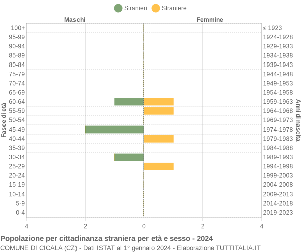 Grafico cittadini stranieri - Cicala 2024