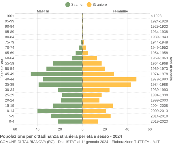 Grafico cittadini stranieri - Taurianova 2024