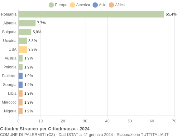 Grafico cittadinanza stranieri - Palermiti 2024