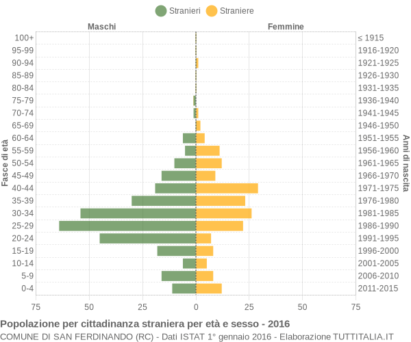 Grafico cittadini stranieri - San Ferdinando 2016