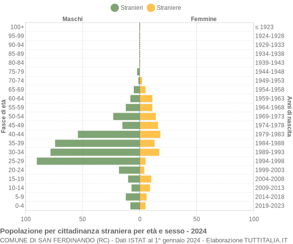 Grafico cittadini stranieri - San Ferdinando 2024